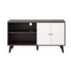 Donna TV Stand Media Console with 2 Door Cabinet | Dark Gray-White Wood 47"
