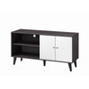Donna TV Stand Media Console with 2 Door Cabinet | Dark Gray-White Wood 47"