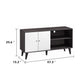 Donna TV Stand Media Console with 2 Door Cabinet | Dark Gray-White Wood 47"