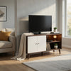Donna TV Stand Media Console with 2 Door Cabinet | Dark Gray-White Wood 47"
