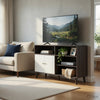 Donna TV Stand Media Console with 2 Door Cabinet | Dark Gray-White Wood 47"