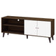 Donna TV Stand Media Console with 2 Door Cabinet | Walnut-White Wood 63"