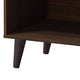 Donna TV Stand Media Console with 2 Door Cabinet | Walnut-White Wood 63"