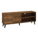 Donna TV Stand Media Console | Shelves and 2 Door Cabinet | Brown Wood 63"
