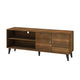 Donna TV Stand Media Console | Shelves and 2 Door Cabinet | Brown Wood 63"