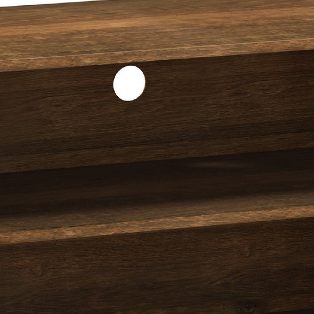 Donna TV Stand Media Console | Shelves and 2 Door Cabinet | Brown Wood 63"
