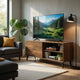 Donna TV Stand Media Console | Shelves and 2 Door Cabinet | Brown Wood 63"