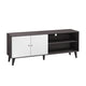 Donna TV Stand Media Console with 2 Door Cabinet | Dark Gray-White Wood 63"
