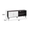 Donna TV Stand Media Console with 2 Door Cabinet | Dark Gray-White Wood 63"