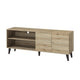 Donna TV Stand Media Console | Shelves and 2 Door Cabinet | Oak Gray Wood 63"