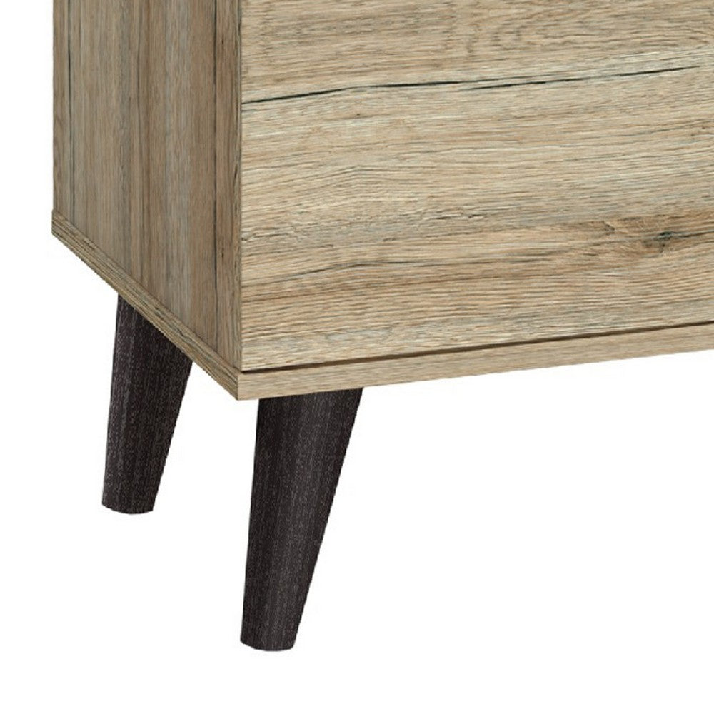 Donna TV Stand Media Console | Shelves and 2 Door Cabinet | Oak Gray Wood 63"