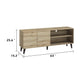 Donna TV Stand Media Console | Shelves and 2 Door Cabinet | Oak Gray Wood 63"