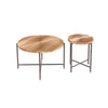 Covey 2Pc Coffee and End Table Set with Radial Pattern | Natural Wood