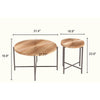 Covey 2Pc Coffee and End Table Set with Radial Pattern | Natural Wood
