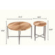 Covey 2Pc Coffee and End Table Set with Radial Pattern | Natural Wood