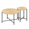 Covey 2Pc Coffee and End Table Set | Radial Pattern | Light Oak Top