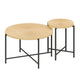 Covey 2Pc Coffee and End Table Set | Radial Pattern | Light Oak Top