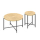 Covey 2Pc Coffee and End Table Set | Radial Pattern | Light Oak Top