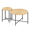 Covey 2Pc Coffee and End Table Set | Radial Pattern | Light Oak Top