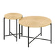 Covey 2Pc Coffee and End Table Set | Radial Pattern | Light Oak Top