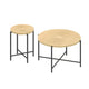 Covey 2Pc Coffee and End Table Set | Radial Pattern | Light Oak Top