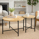 Covey 2Pc Coffee and End Table Set | Radial Pattern | Light Oak Top
