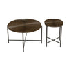 Covey 2Pc Coffee and End Table Set with Radial Pattern | Walnut Wood