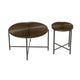Covey 2Pc Coffee and End Table Set with Radial Pattern | Walnut Wood