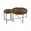 Covey 2Pc Coffee and End Table Set with Radial Pattern | Walnut Wood