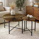 Covey 2Pc Coffee and End Table Set with Radial Pattern | Walnut Wood