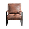 Kriya Accent Lounge Arm Chair with Black Metal Frame | Brown Microfiber