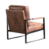 Kriya Accent Lounge Arm Chair with Black Metal Frame | Brown Microfiber