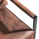 Kriya Accent Lounge Arm Chair with Black Metal Frame | Brown Microfiber