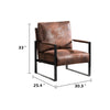 Kriya Accent Lounge Arm Chair with Black Metal Frame | Brown Microfiber