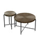 Sierra 2Pc Coffee and End Table Set | Carved Ring Pattern | Walnut Top