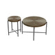 Sierra 2Pc Coffee and End Table Set | Carved Ring Pattern | Walnut Top