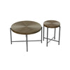 Sierra 2Pc Coffee and End Table Set | Carved Ring Pattern | Walnut Top