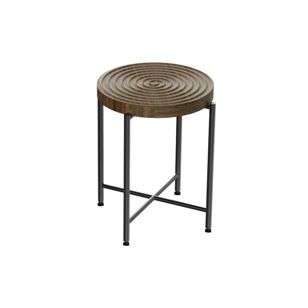 Sierra 2Pc Coffee and End Table Set | Carved Ring Pattern | Walnut Top
