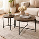 Sierra 2Pc Coffee and End Table Set | Carved Ring Pattern | Walnut Top