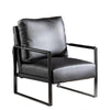 Kriya Accent Lounge Arm Chair with Black Metal Frame | Black Vegan Leather