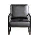 Kriya Accent Lounge Arm Chair with Black Metal Frame | Black Vegan Leather