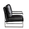 Kriya Accent Lounge Arm Chair with Black Metal Frame | Black Vegan Leather