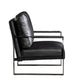 Kriya Accent Lounge Arm Chair with Black Metal Frame | Black Vegan Leather