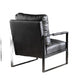 Kriya Accent Lounge Arm Chair with Black Metal Frame | Black Vegan Leather