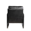 Kriya Accent Lounge Arm Chair with Black Metal Frame | Black Vegan Leather