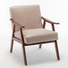 Ryno Mid-Century Accent Chair | Natural Wood Frame | Camel Microfiber