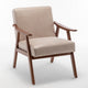 Ryno Mid-Century Accent Chair | Natural Wood Frame | Camel Microfiber