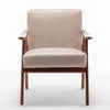 Ryno Mid-Century Accent Chair | Natural Wood Frame | Camel Microfiber