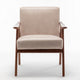 Ryno Mid-Century Accent Chair | Natural Wood Frame | Camel Microfiber