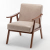 Ryno Mid-Century Accent Chair | Natural Wood Frame | Camel Microfiber